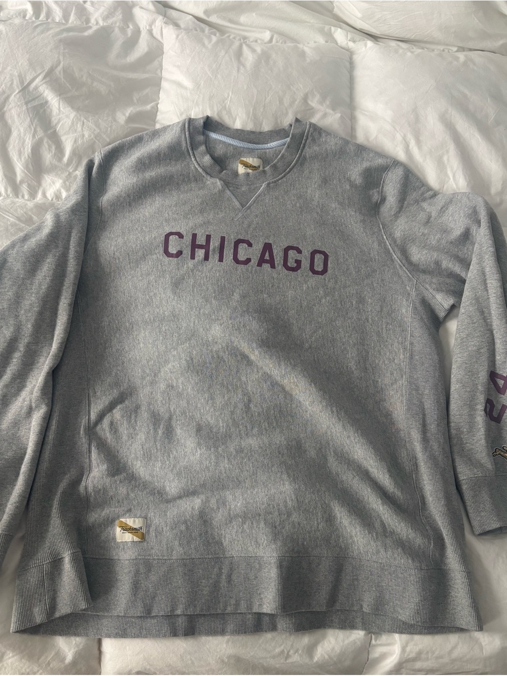Chicago 24’ Crewneck Sweatshirt - Gray with Purple Lettering
